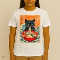 Cat Ramen Japanese Anime Funny Graphic Kawaii Cat T-Shirt thumb 4