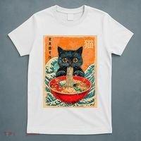 Cat Ramen Japanese Anime Funny Graphic Kawaii Cat T-Shirt thumb 5