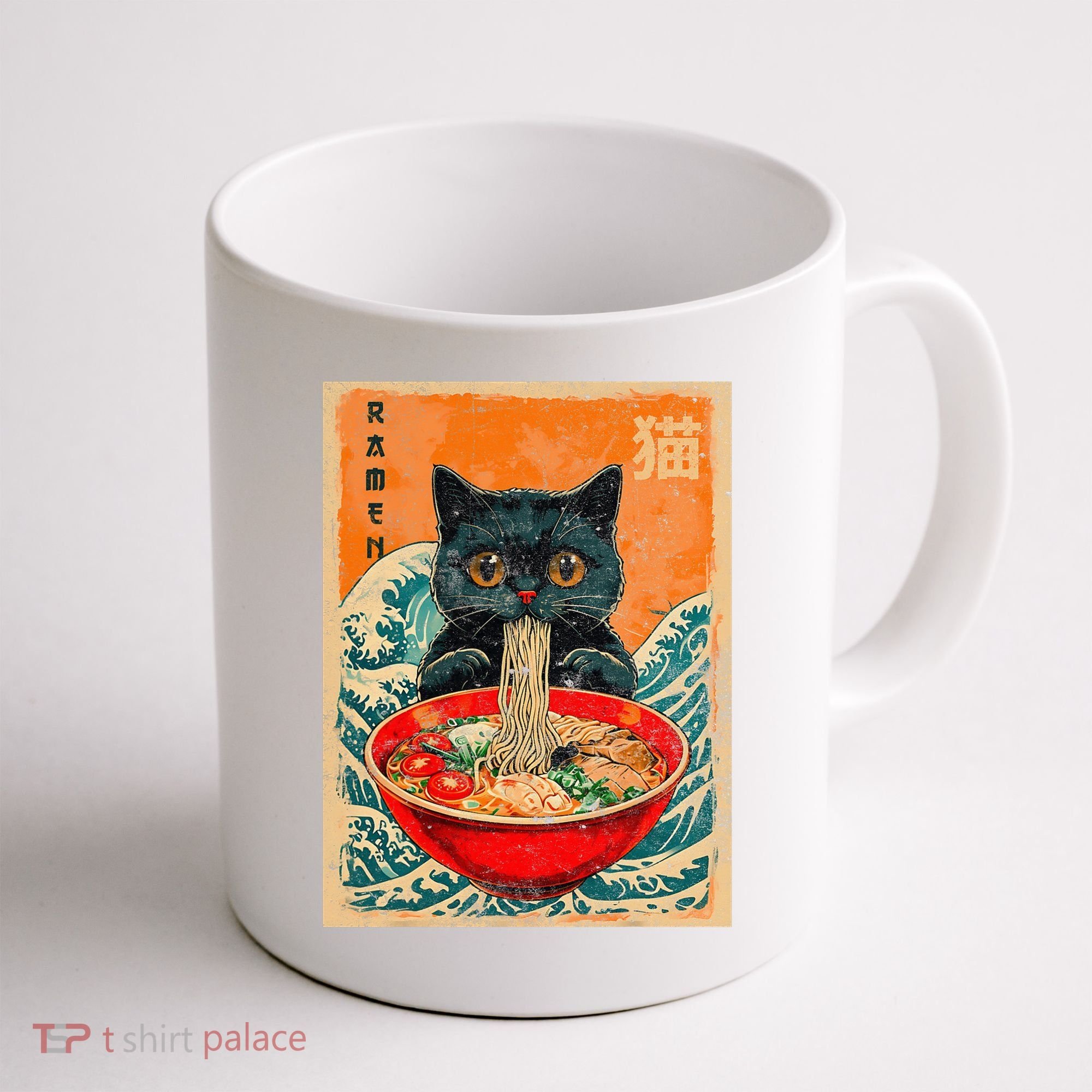 Cat Ramen Japanese Anime Funny Graphic Kawaii Cat Coffee Mug