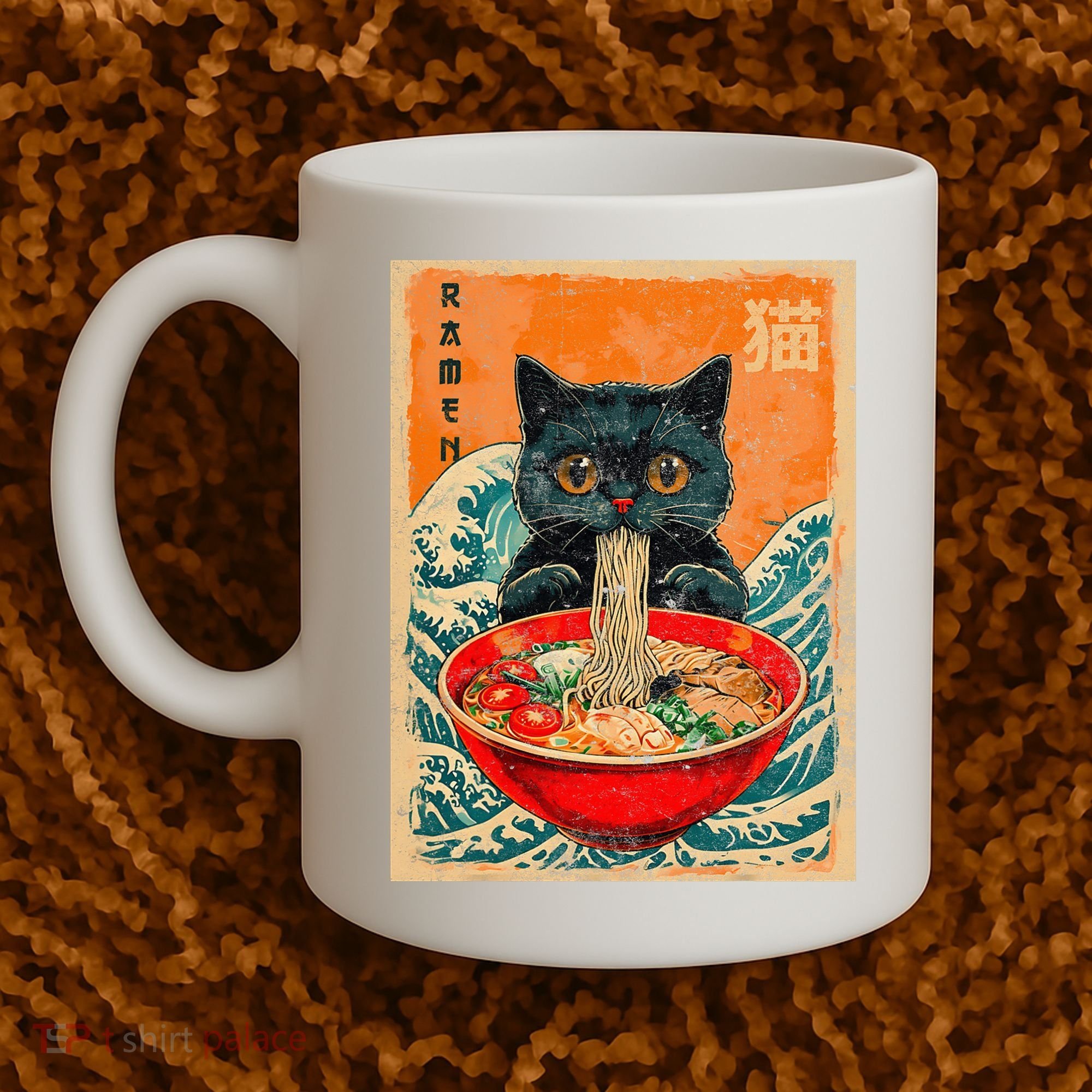 Cat Ramen Japanese Anime Funny Graphic Kawaii Cat Coffee Mug
