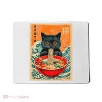 Cat Ramen Japanese Anime Funny Graphic Kawaii Cat Mousepad thumb 0