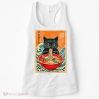 Cat Ramen Japanese Anime Funny Graphic Kawaii Cat Women's Tank Top thumb 0