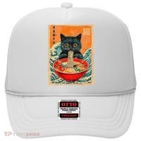 Cat Ramen Japanese Anime Funny Graphic Kawaii Cat Hat thumb 0