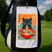 Cat Ramen Japanese Anime Funny Graphic Kawaii Cat Golf Towel thumb 2