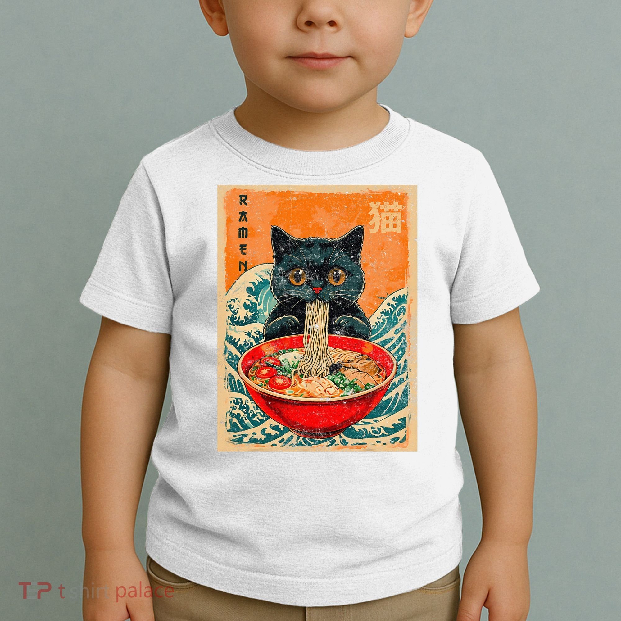 Cat Ramen Japanese Anime Funny Graphic Kawaii Cat Toddler T-Shirt