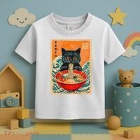 Cat Ramen Japanese Anime Funny Graphic Kawaii Cat Toddler T-Shirt thumb 3
