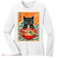 Cat Ramen Japanese Anime Funny Graphic Kawaii Cat Women's Long Sleeve Shirt thumb 0