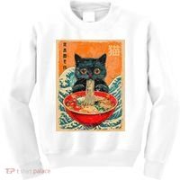 Cat Ramen Japanese Anime Funny Graphic Kawaii Cat Kids Sweatshirt thumb 0