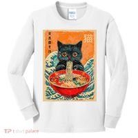 Cat Ramen Japanese Anime Funny Graphic Kawaii Cat Kids Long Sleeve Shirt thumb 0