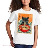 Cat Ramen Japanese Anime Funny Graphic Kawaii Cat Kids T-Shirt thumb 2