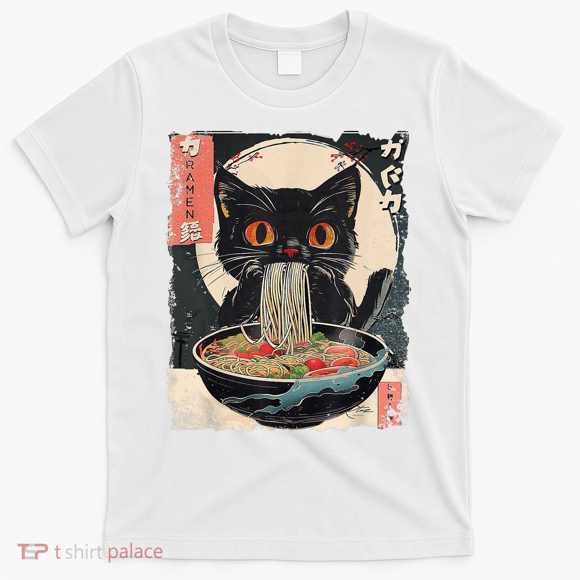 Cat Ramen Japanese Vintage Funny Kawaii Cat Anime Gifts T-Shirt