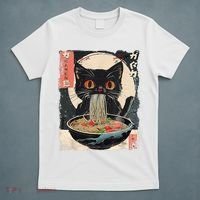 Cat Ramen Japanese Vintage Funny Kawaii Cat Anime Gifts T-Shirt thumb 5