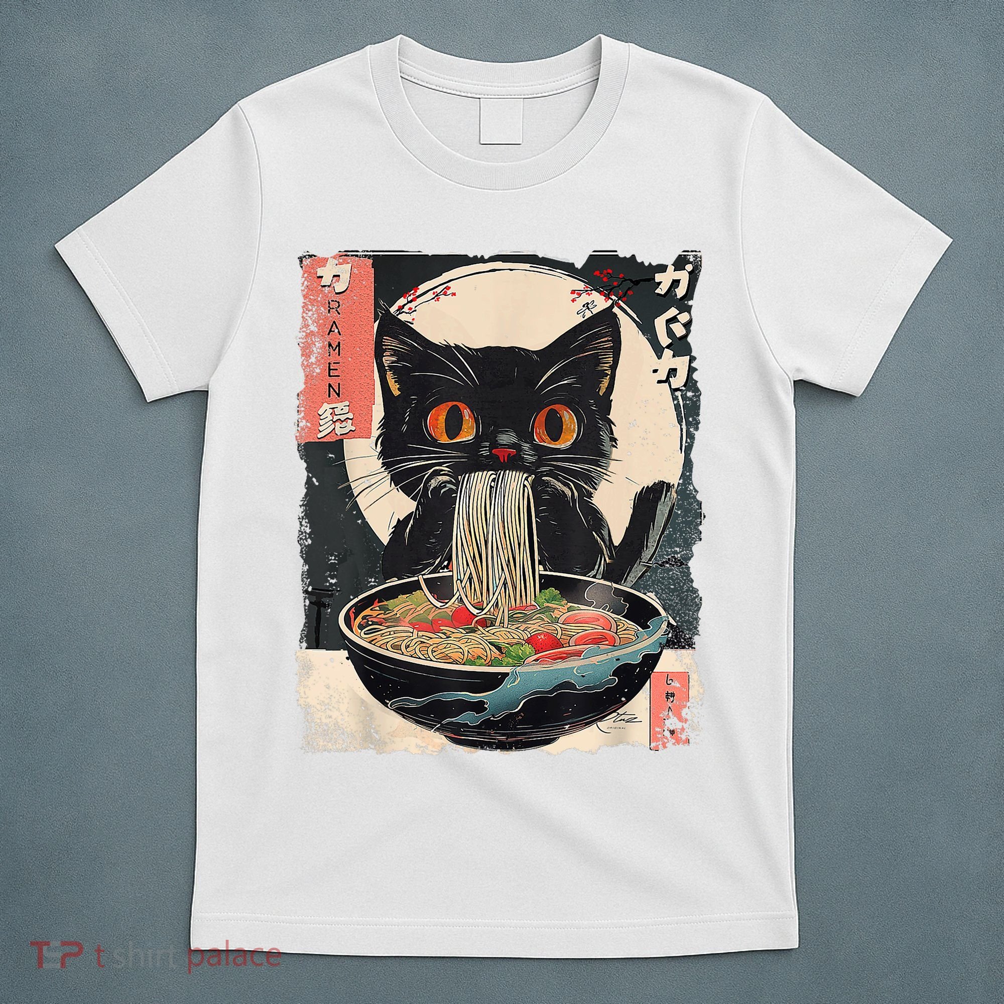 Cat Ramen Japanese Vintage Funny Kawaii Cat Anime Gifts T-Shirt