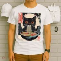 Cat Ramen Japanese Vintage Funny Kawaii Cat Anime Gifts T-Shirt thumb 6
