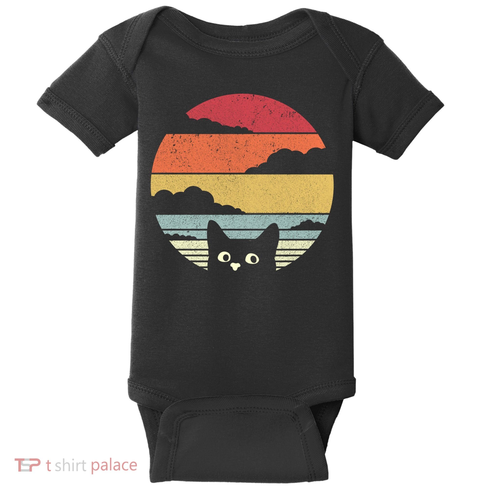 Cat Retro Kitten Cute Gift Baby Bodysuit