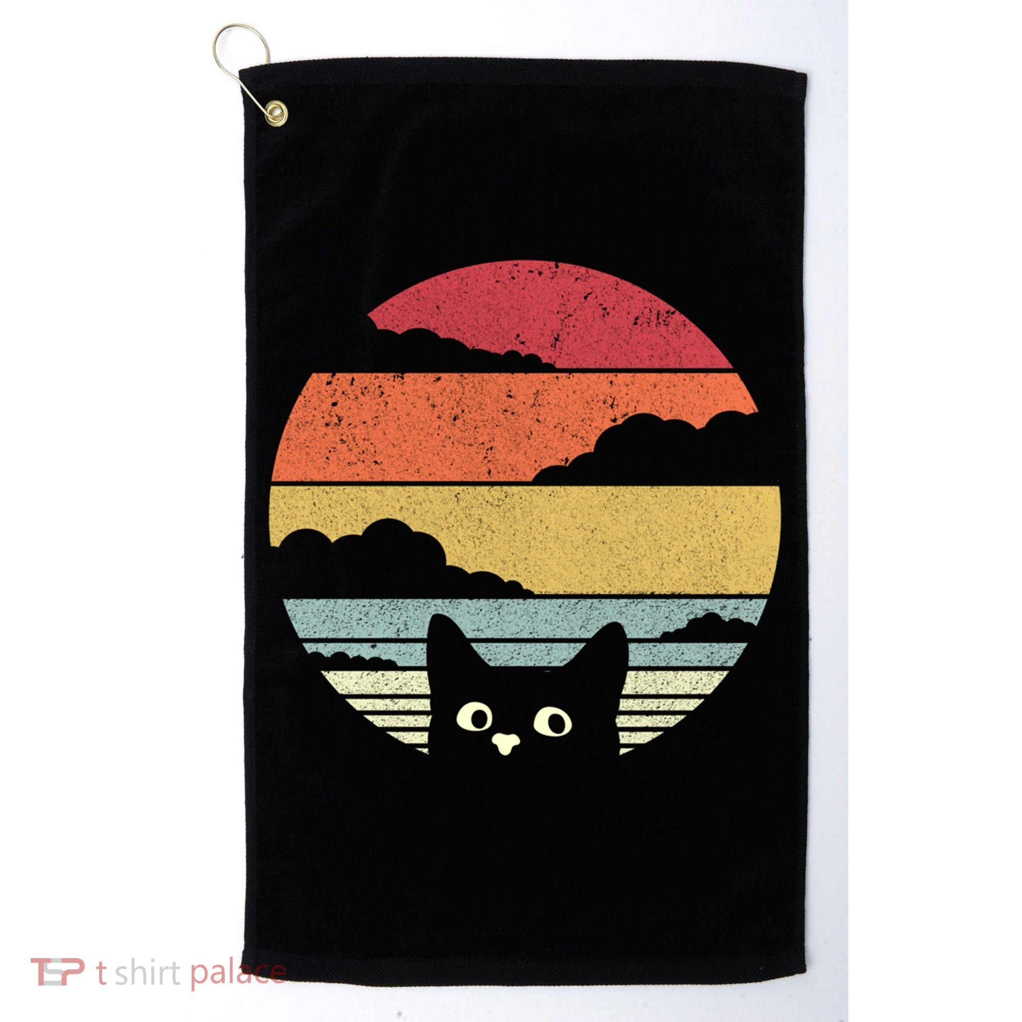 Cat Retro Kitten Cute Gift Golf Towel