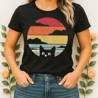 Cat Retro Kitten Cute Gift Women's T-Shirt thumb 2