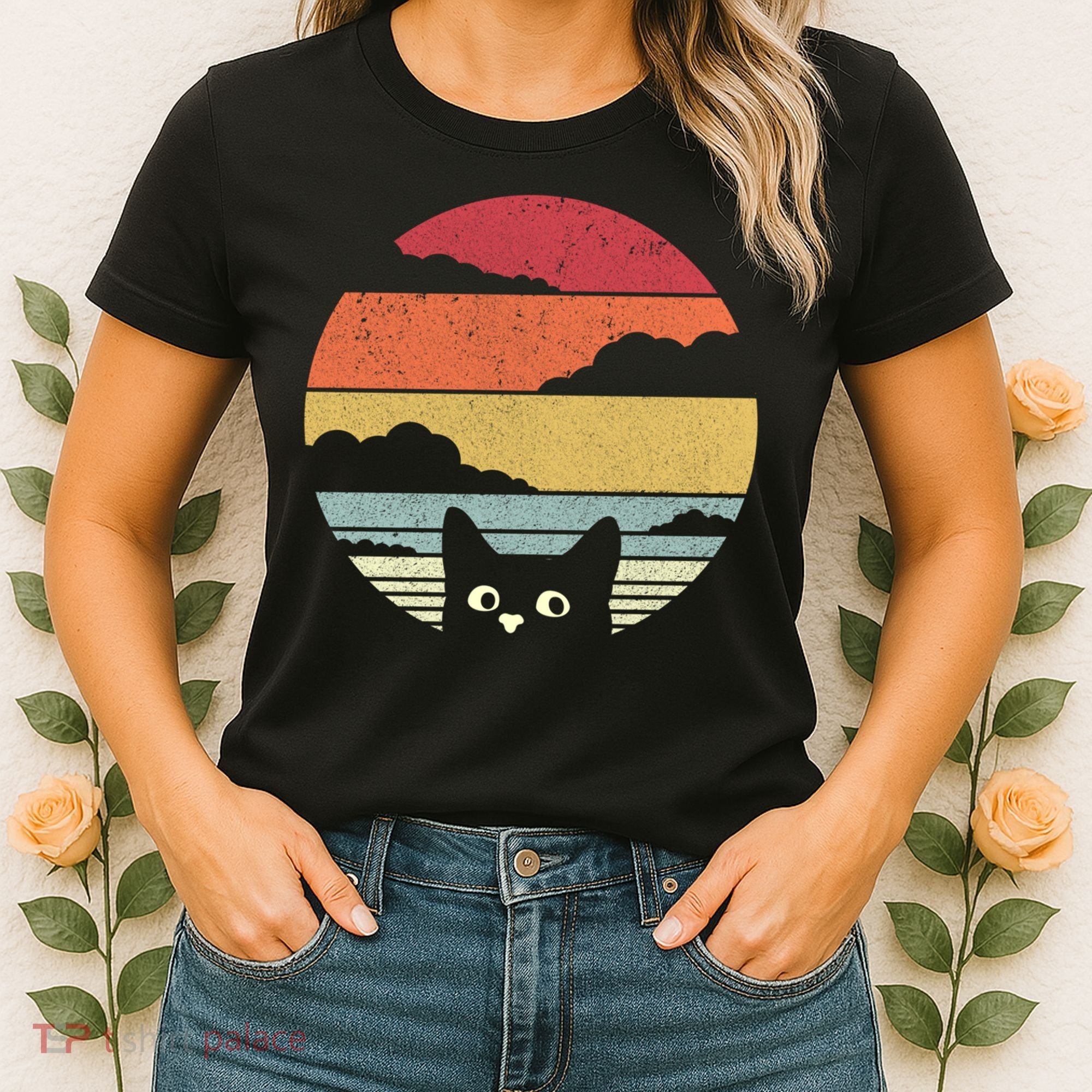 Cat Retro Kitten Cute Gift Women's T-Shirt