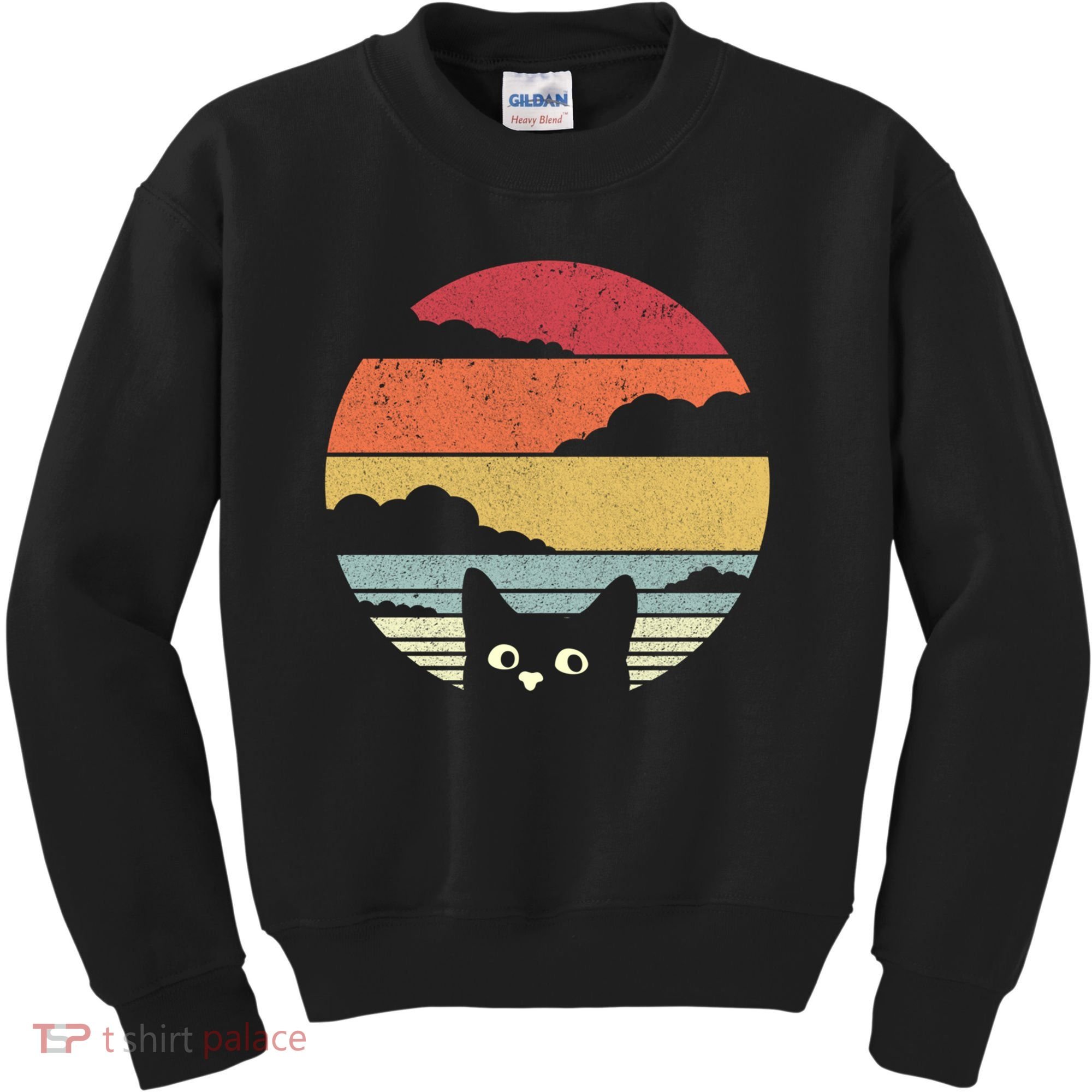 Cat Retro Kitten Cute Gift Kids Sweatshirt
