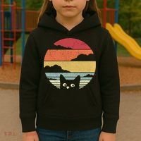 Cat Retro Kitten Cute Gift Kids Hoodie thumb 3