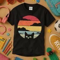 Cat Retro Kitten Cute Gift Kids T-Shirt thumb 3