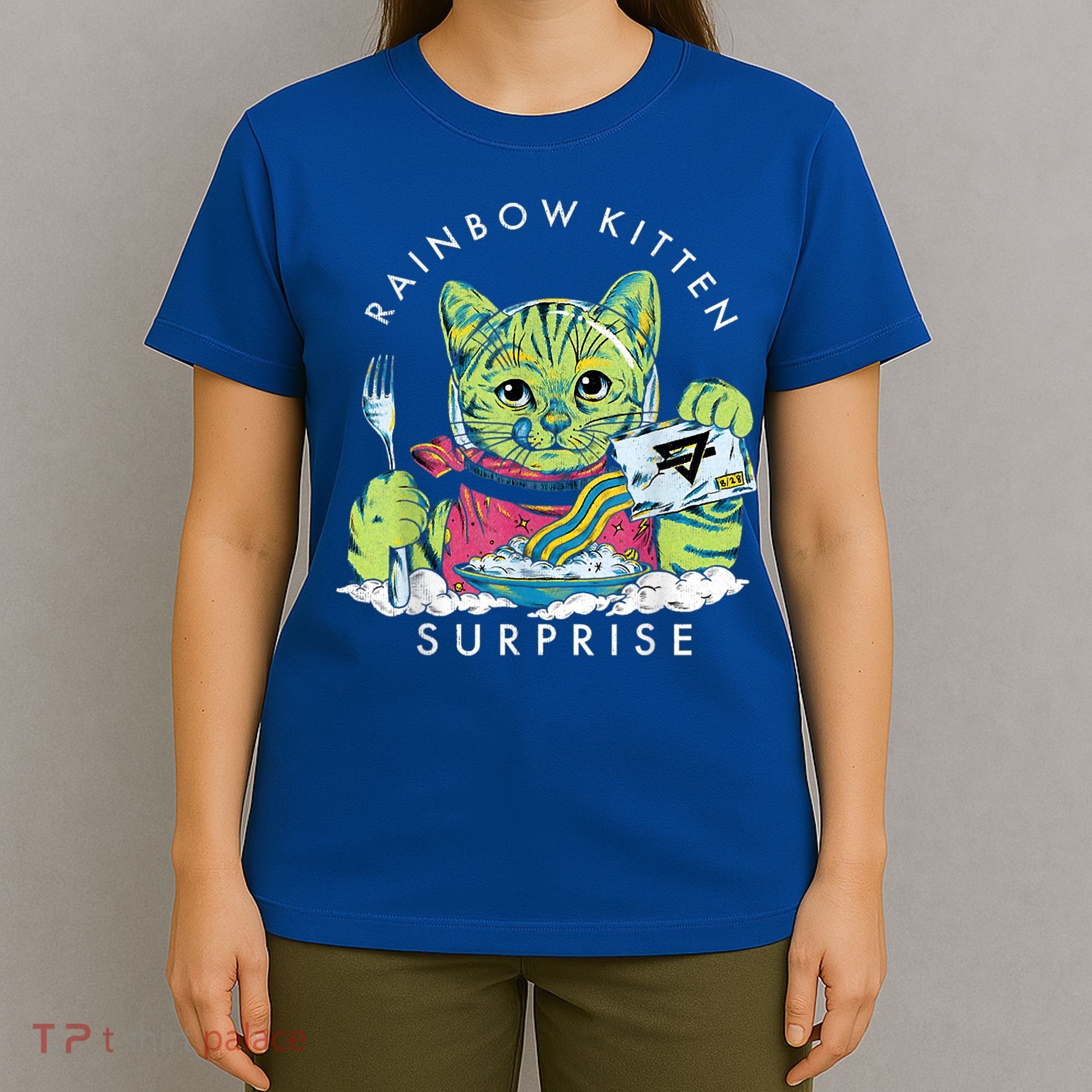 Cats Rainbow Kitten Surprise Cute Eat Retro Animals Vintage T-Shirt