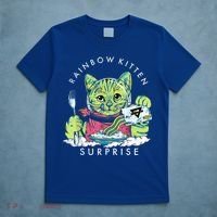 Cats Rainbow Kitten Surprise Cute Eat Retro Animals Vintage T-Shirt thumb 5