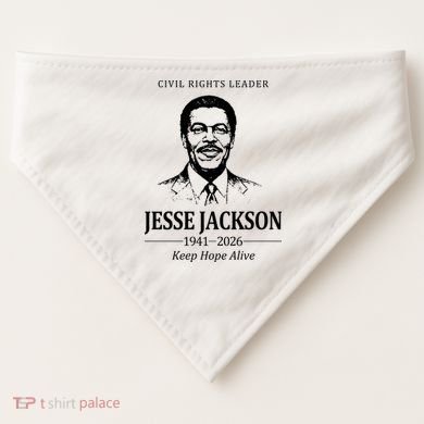 Civil Rights Leader Jesse Jackson 1941-2026 Keep Hope Alive USA-Made Doggie Bandana