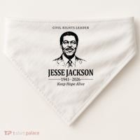 Civil Rights Leader Jesse Jackson 1941-2026 Keep Hope Alive USA-Made Doggie Bandana thumb 0