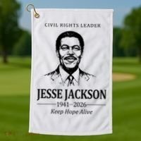 Civil Rights Leader Jesse Jackson 1941-2026 Keep Hope Alive Golf Towel thumb 1