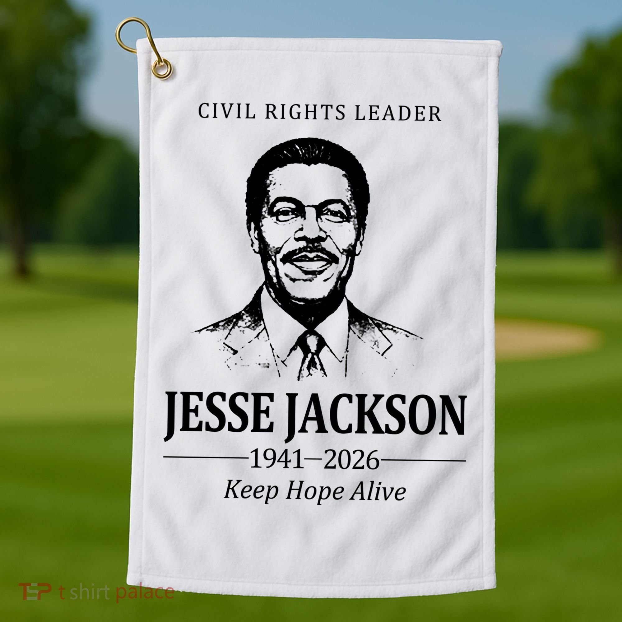 Civil Rights Leader Jesse Jackson 1941-2026 Keep Hope Alive Golf Towel