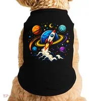 Cute Rocket Launching Into Space Adventure Gift Doggie Tank thumb 0