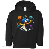 Cute Rocket Launching Into Space Adventure Gift Toddler Hoodie thumb 0