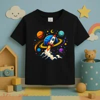 Cute Rocket Launching Into Space Adventure Gift Toddler T-Shirt thumb 3