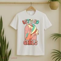 Cute Retro Lets Go Cowgirl Bachelorette Bridesmaids Party T-Shirt thumb 2