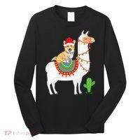 Corgi Riding Llama Christmas Gifts Corgi Xmas Long Sleeve Shirt thumb 0