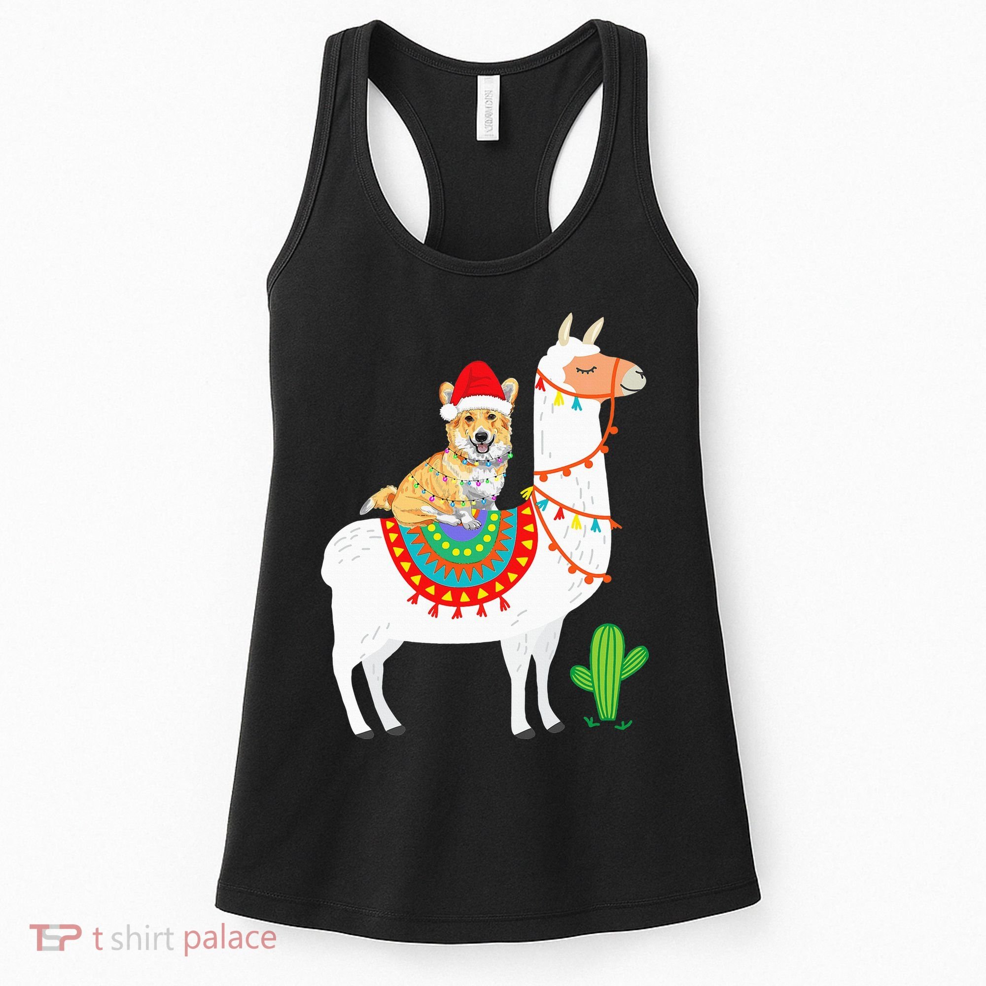 Corgi Riding Llama Christmas Gifts Corgi Xmas Women's Tank Top