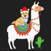 Corgi Riding Llama Christmas Gifts Corgi Xmas Hat thumb 2