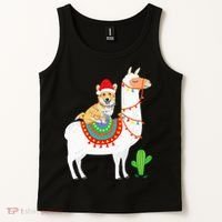Corgi Riding Llama Christmas Gifts Corgi Xmas Tank Top thumb 2