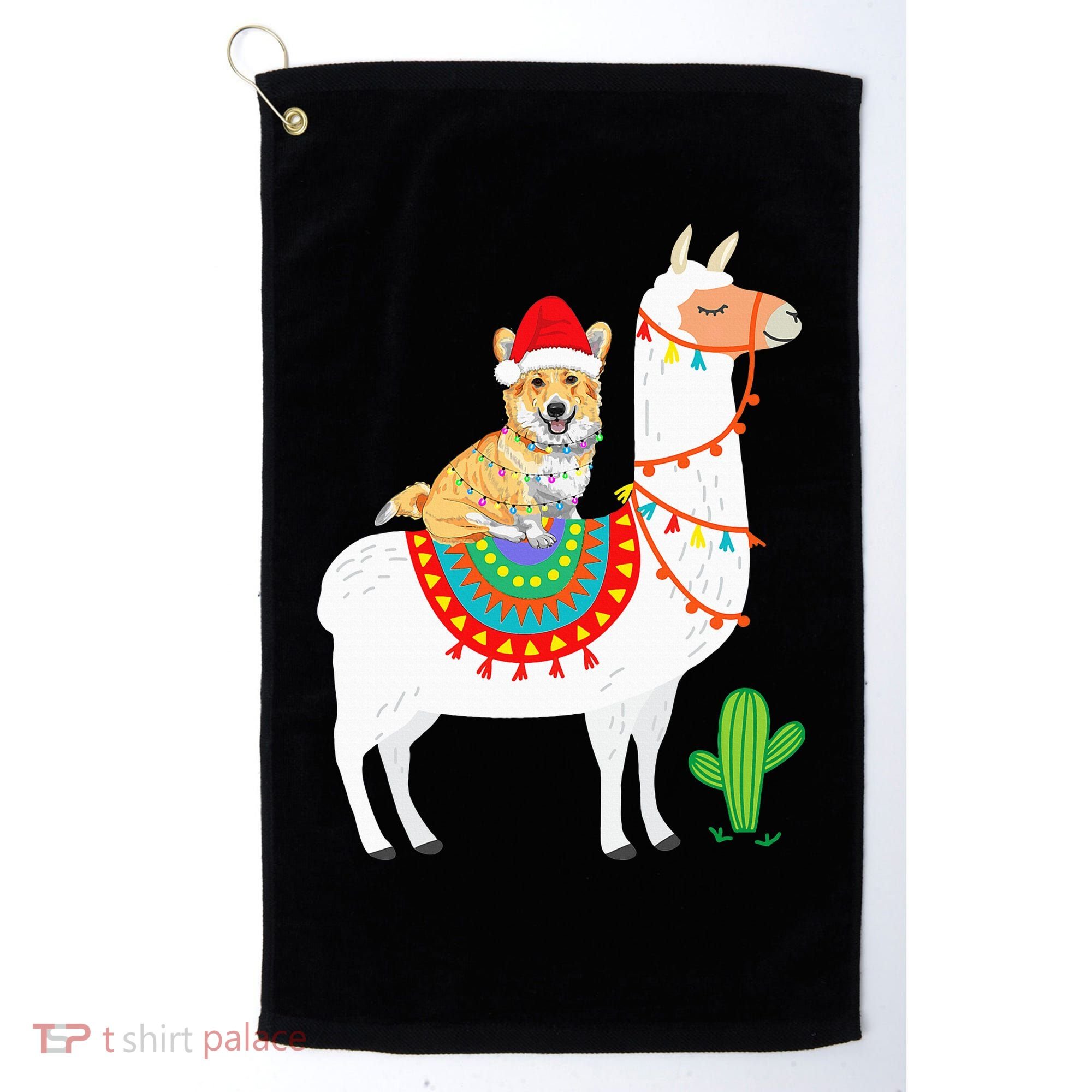 Corgi Riding Llama Christmas Gifts Corgi Xmas Golf Towel