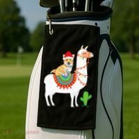 Corgi Riding Llama Christmas Gifts Corgi Xmas Golf Towel thumb 2