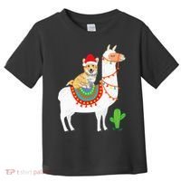 Corgi Riding Llama Christmas Gifts Corgi Xmas Toddler T-Shirt thumb 0