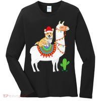 Corgi Riding Llama Christmas Gifts Corgi Xmas Women's Long Sleeve Shirt thumb 0