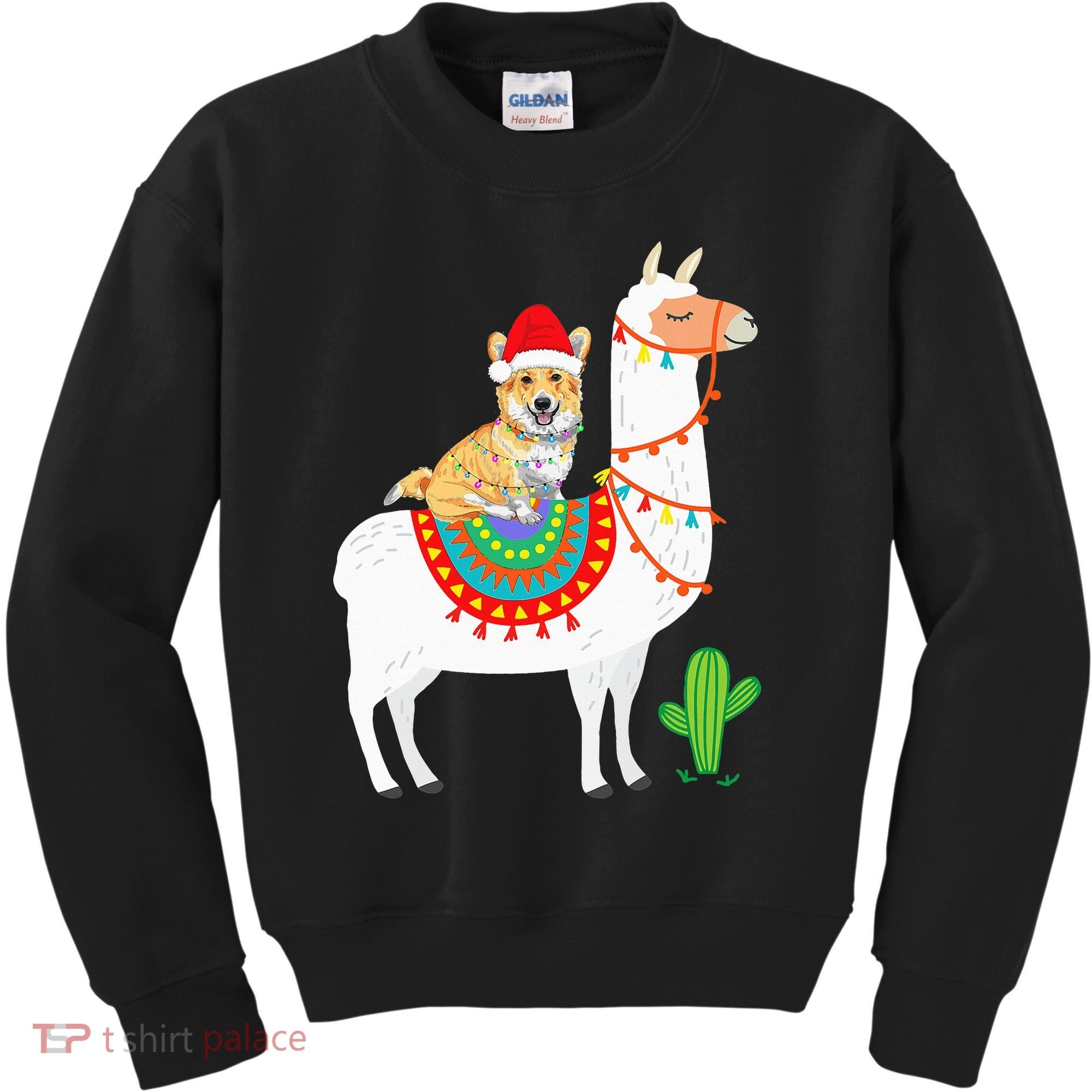 Corgi Riding Llama Christmas Gifts Corgi Xmas Kids Sweatshirt