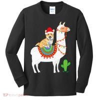 Corgi Riding Llama Christmas Gifts Corgi Xmas Kids Long Sleeve Shirt thumb 0