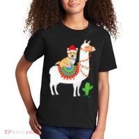Corgi Riding Llama Christmas Gifts Corgi Xmas Kids T-Shirt thumb 2