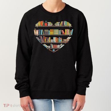 Cute Reading Library Books Lover Heart Librarian Gift Women's Sweatshirt
