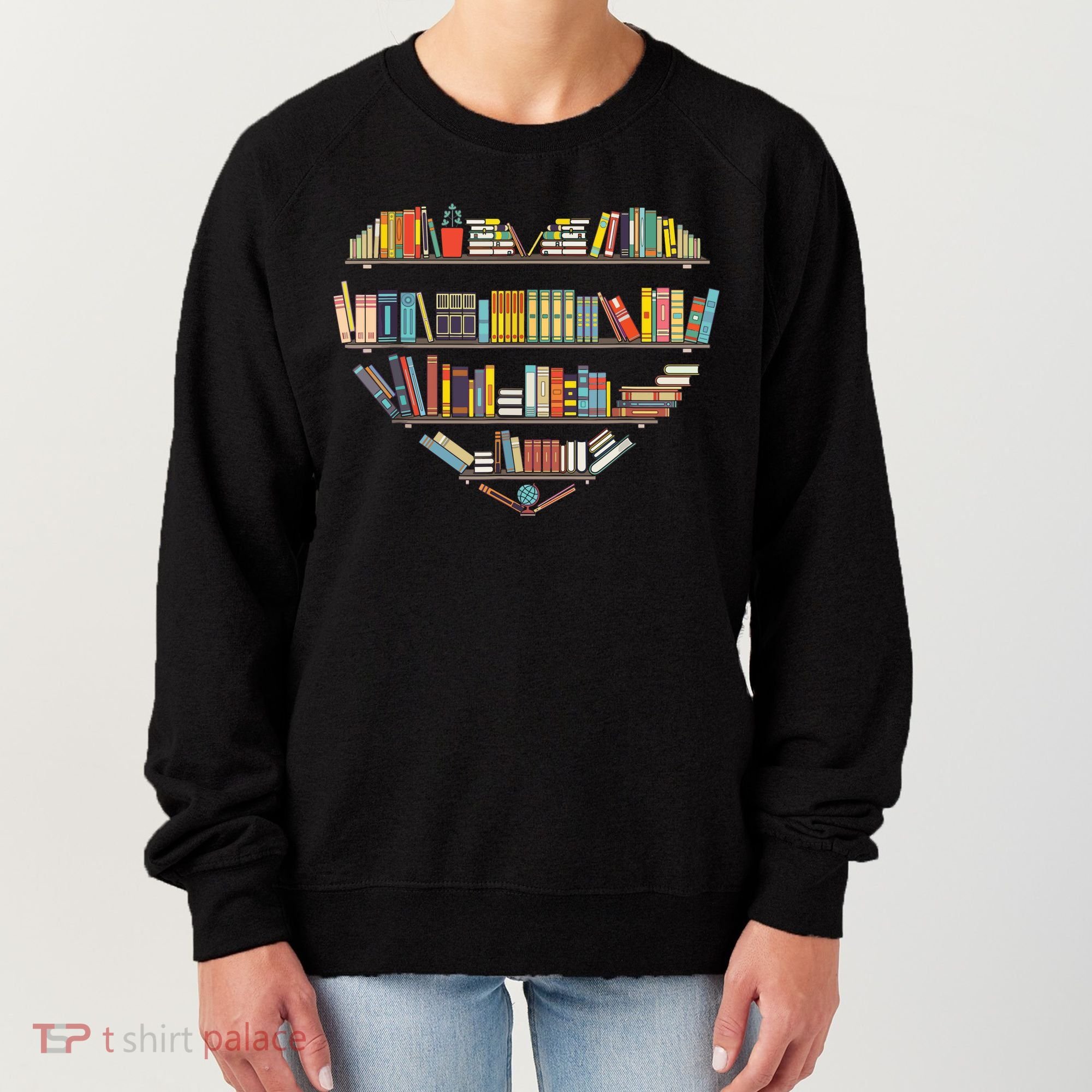 Cute Reading Library Books Lover Heart Librarian Gift Women's Sweatshirt