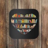 Cute Reading Library Books Lover Heart Librarian Gift Coaster thumb 0