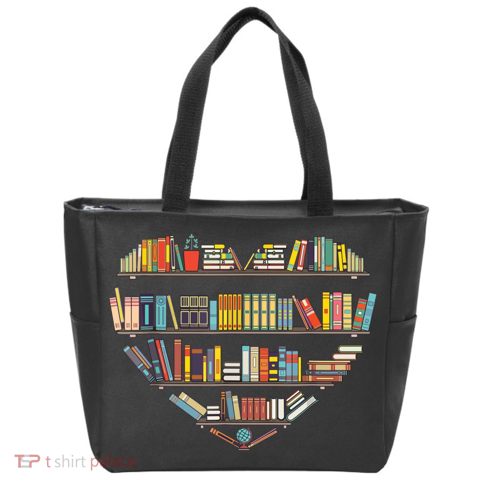 Cute Reading Library Books Lover Heart Librarian Gift Tote Bag